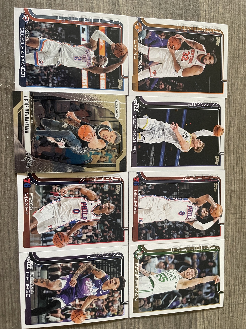Topps NBA Player Trading Cards - White, Blue, Purple, Green, Red, Black Accents